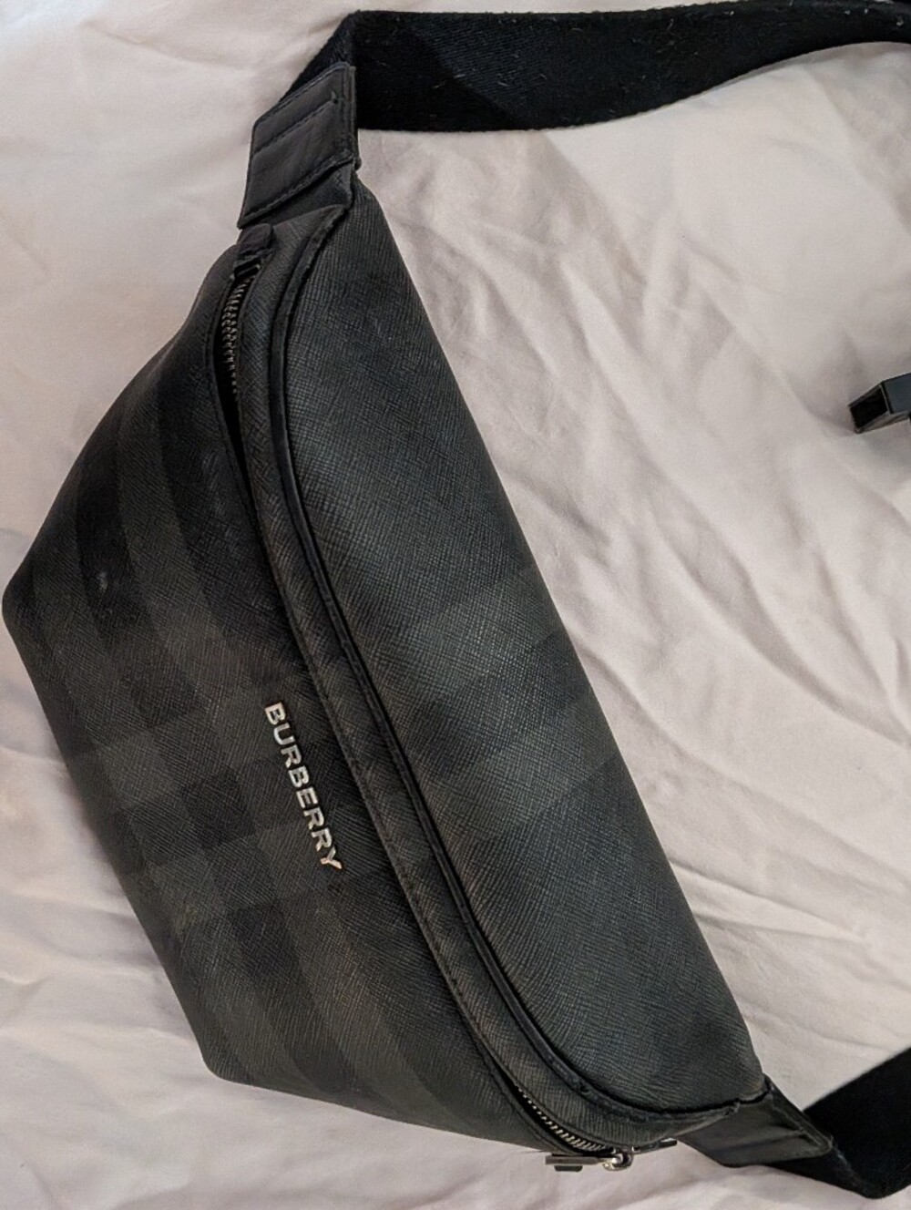 Burberry Black Plaid Crossbody Belt Bag